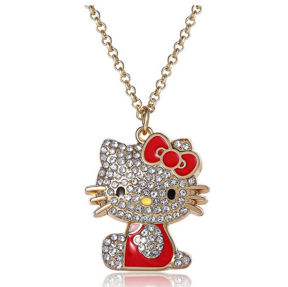 Hello Kitty Crystal Pendant Necklace - Picture 1 of 9